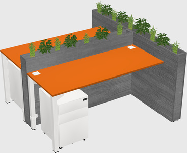 Rectangular shared desk