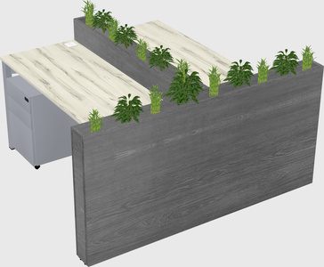 Rectangular shared desk