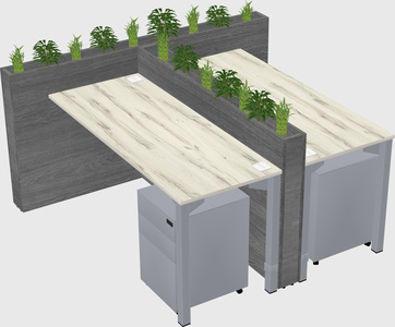 Rectangular shared desk