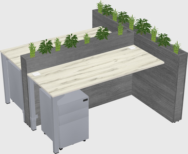 Rectangular shared desk