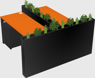 Rectangular shared desk