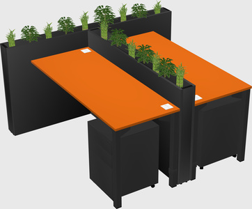 Rectangular shared desk