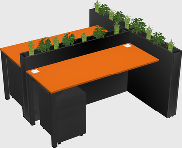 Rectangular shared desk