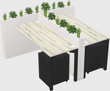 Rectangular shared desk