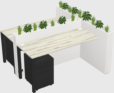 Rectangular shared desk