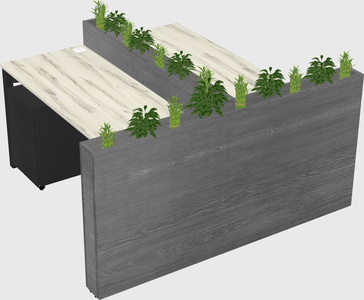 Rectangular shared desk