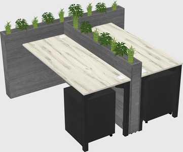 Rectangular shared desk