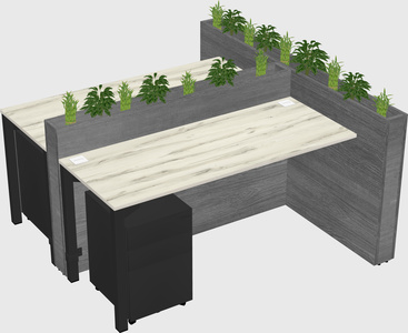 Rectangular shared desk