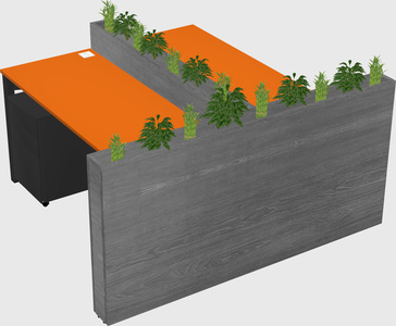 Rectangular shared desk