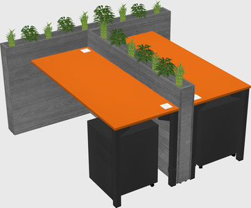 Rectangular shared desk