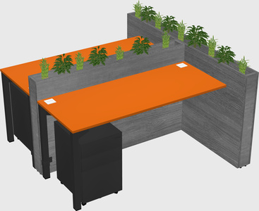 Rectangular shared desk