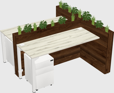 Rectangular shared desk