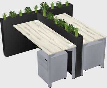 Rectangular shared desk