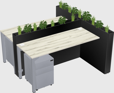 Rectangular shared desk