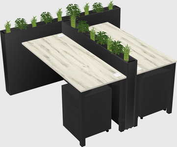 Rectangular shared desk