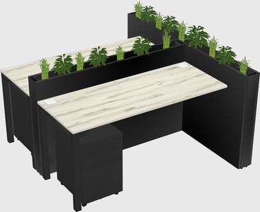 Rectangular shared desk