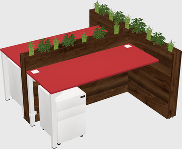 Rectangular shared desk