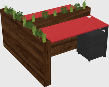 Rectangular shared desk