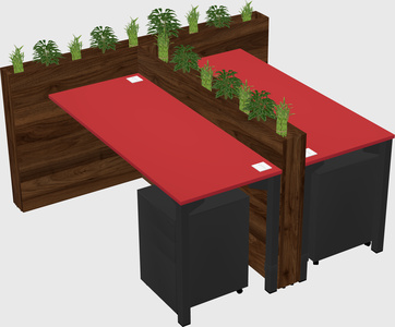 Rectangular shared desk
