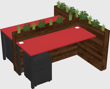 Rectangular shared desk