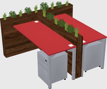 Rectangular shared desk