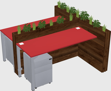 Rectangular shared desk
