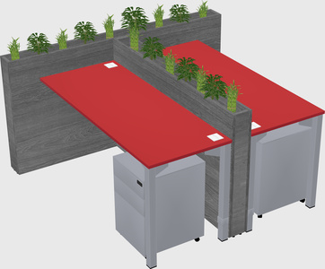 Rectangular shared desk