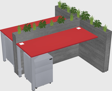 Rectangular shared desk