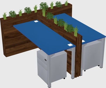 Rectangular shared desk