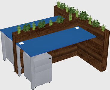 Rectangular shared desk