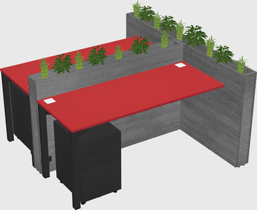 Rectangular shared desk