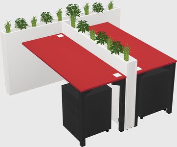 Rectangular shared desk