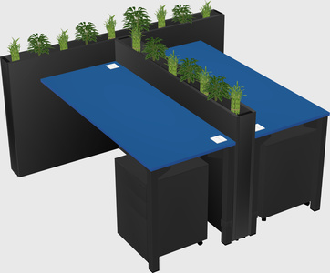 Rectangular shared desk