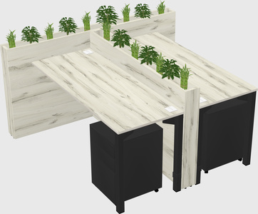 Rectangular shared desk