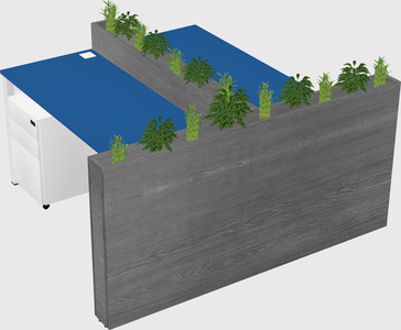 Rectangular shared desk