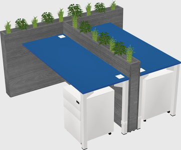 Rectangular shared desk
