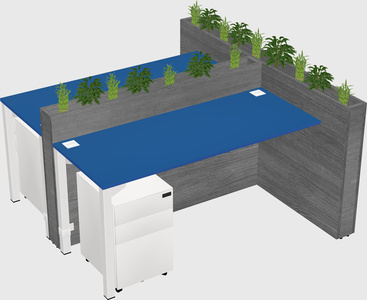 Rectangular shared desk