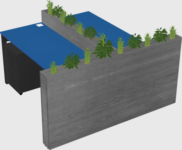 Rectangular shared desk