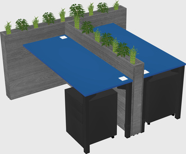 Rectangular shared desk