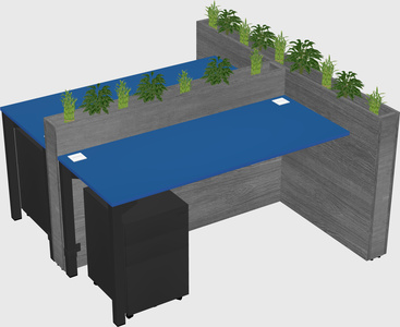 Rectangular shared desk