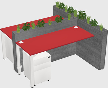 Rectangular shared desk