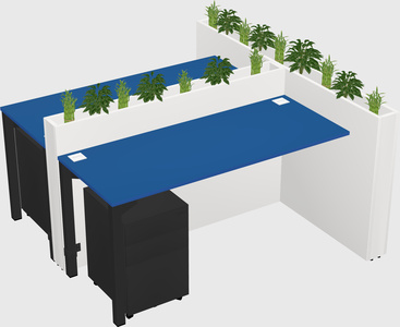 Rectangular shared desk