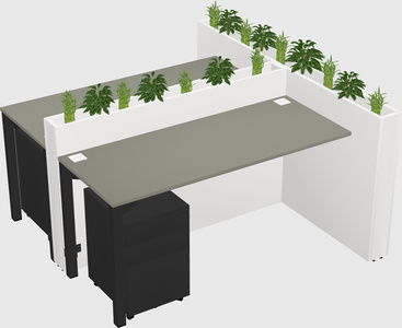 Rectangular shared desk