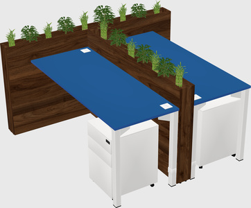 Rectangular shared desk