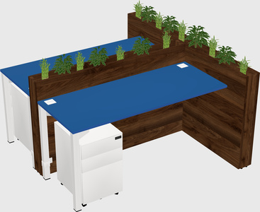 Rectangular shared desk