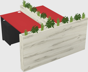 Rectangular shared desk