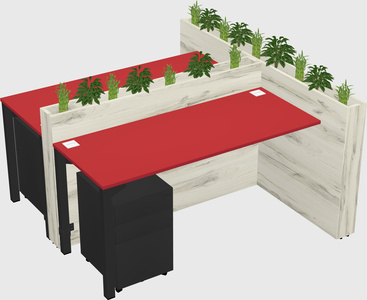 Rectangular shared desk
