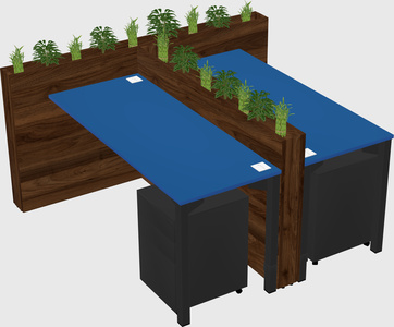Rectangular shared desk