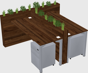 Rectangular shared desk