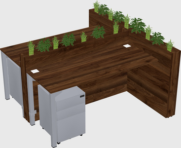 Rectangular shared desk